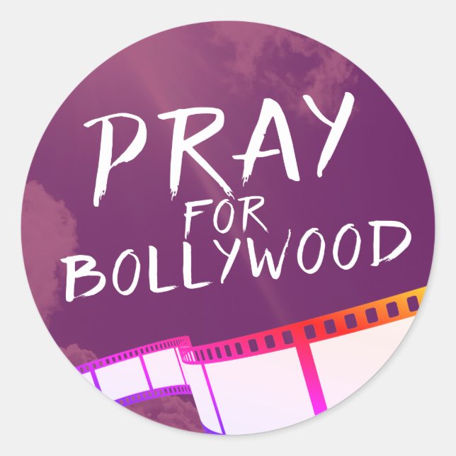 Pray for Bollywood Classic Round Sticker (Front)