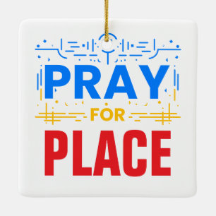 Pray For Compassion Ceramic Ornament