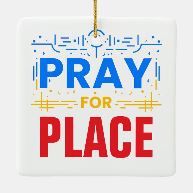 Pray For Compassion Ceramic Ornament (Back)