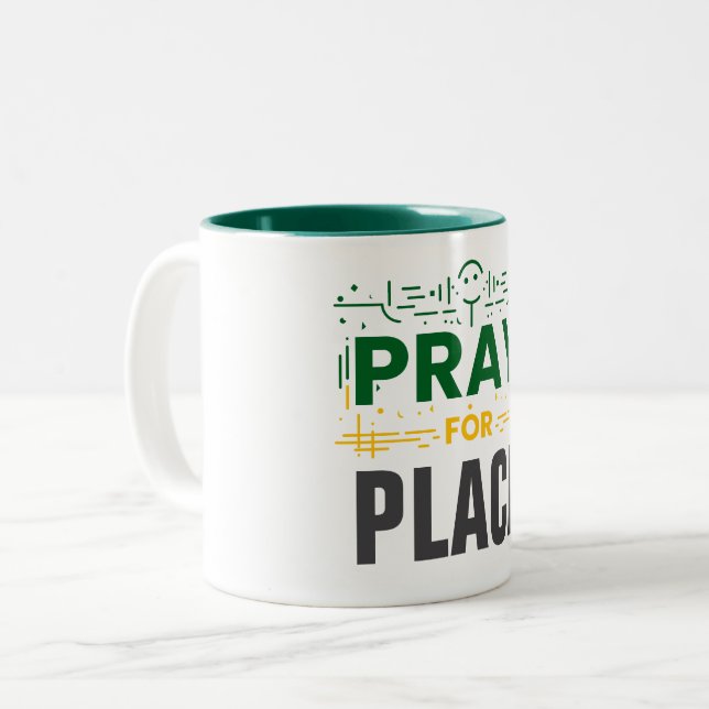 Pray For Compassion Two-Tone Coffee Mug (Front Left)