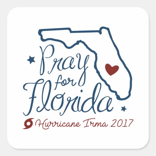 Pray For Florida Square Sticker