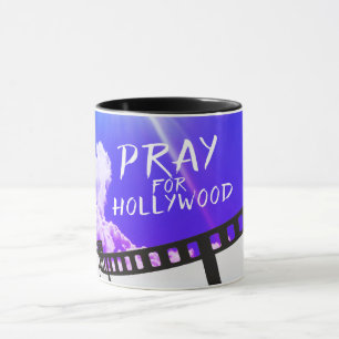 Pray for Hollywood in Sky Purple Mug