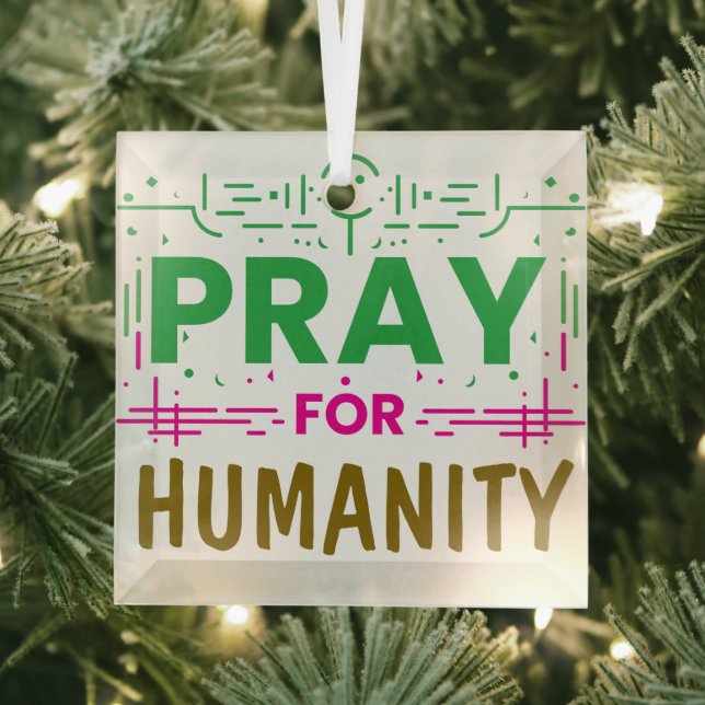 Pray For: Honouring Humanity Glass Tree Decoration (Insitu)