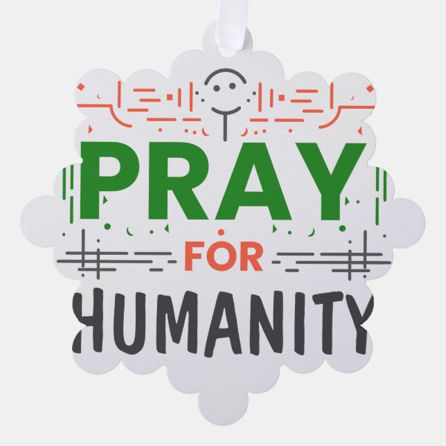 Pray For: Honouring Humanity Tree Decoration Card (Front)