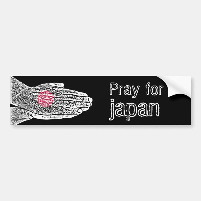 Pray for Japan - Flag Bumper Sticker (Front)