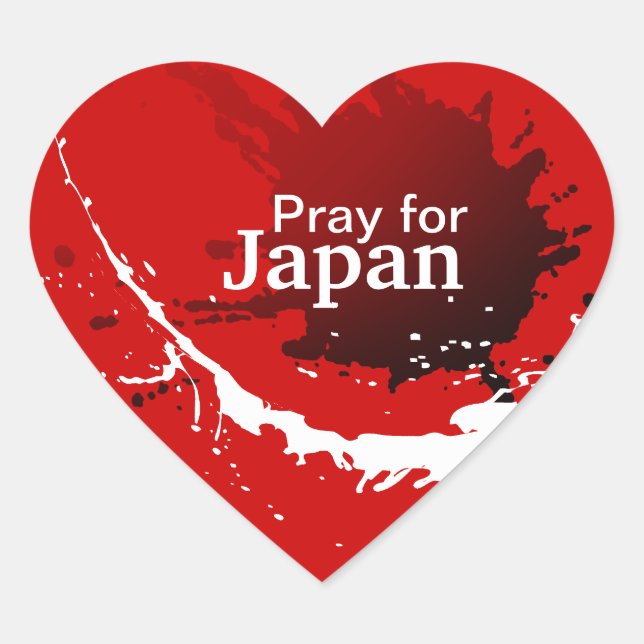 Pray for Japan Heart Sticker (Front)