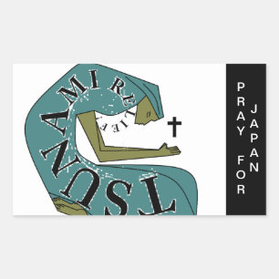 PRAY FOR JAPAN RECTANGULAR STICKER