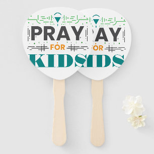 Pray for kids hand fan