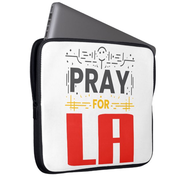 Pray for LA Laptop Sleeve (Front Right)