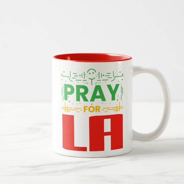 Pray for LA Two-Tone Coffee Mug (Right)