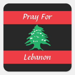Pray For Lebanon Throw Pillow Square Sticker