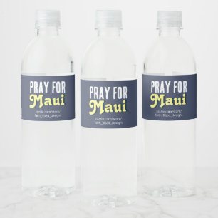 Pray For Maui Water Bottle Label