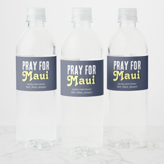 Pray For Maui Water Bottle Label (Bottles)