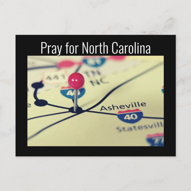 Pray for N.C. Asheville Helene Disaster Postcard (Front)