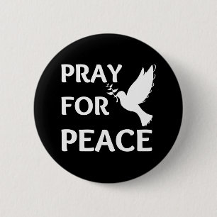 pray for peace 6 cm round badge