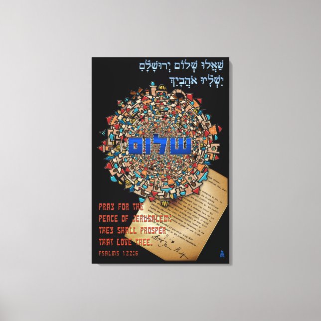 Pray For Peace For Jerusalem Canvas Print (Front)