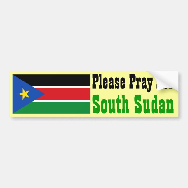 Pray for South Sudan Bumper Sticker (Front)