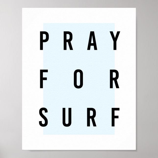 Pray for Surf Box Blue Poster (Front)