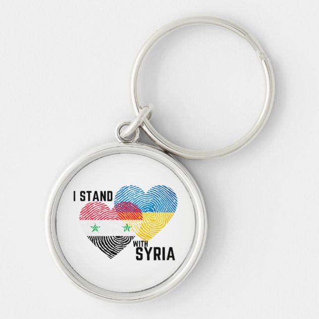 Pray for  Syria Key Ring (Front)