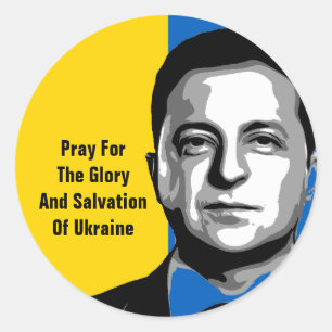 Pray For The Glory and Salvation Of Ukraine Classic Round Sticker
