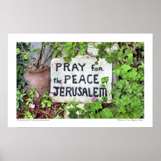 "Pray for the Peace of Jerusalem" poster
