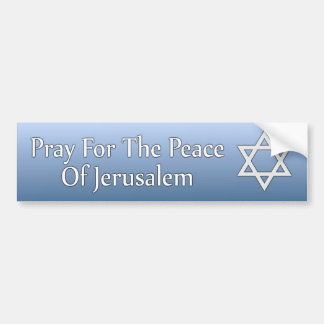 Pray for the Peace of Jerusalem Star of David Bumper Sticker