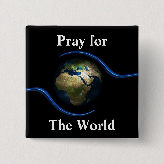 Pray for the World 15 Cm Square Badge (Front)