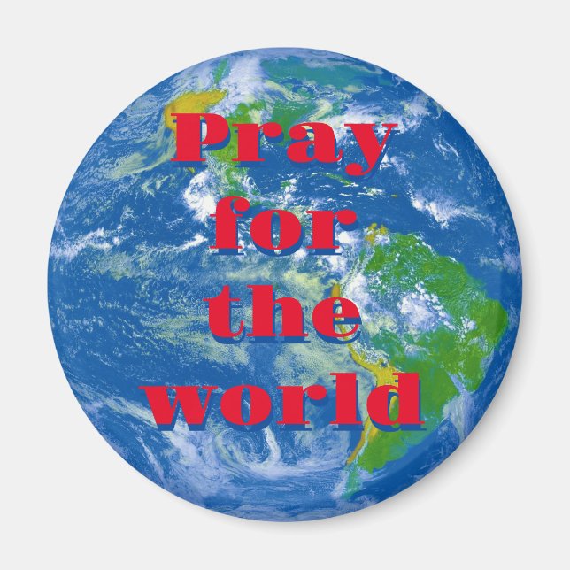 Pray for The World Earth Globe Magnet (Front)