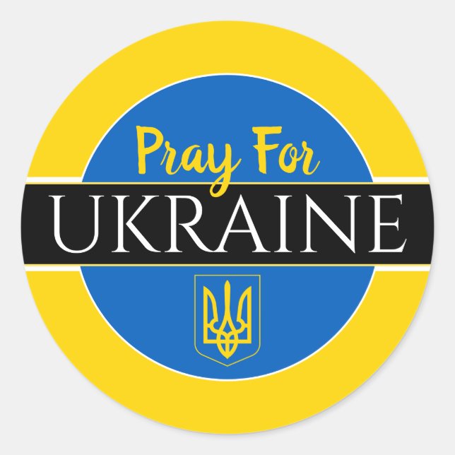 Pray For Ukraine Classic Round Sticker (Front)