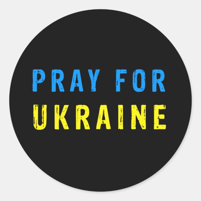 Pray for Ukraine Classic Round Sticker (Front)