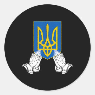 Pray For Ukraine Flag Vintage We Want Peace Classic Round Sticker