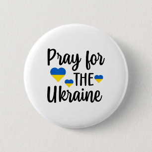 Pray For Ukraine Heart 6 Cm Round Badge