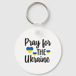 Pray For Ukraine Heart  Key Ring