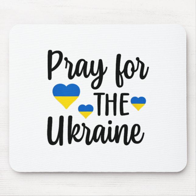 Pray For Ukraine Heart  Mouse Pad (Front)