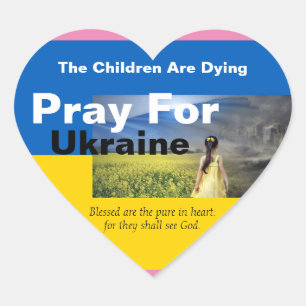 Pray For Ukraine Heart Sticker