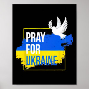Pray For Ukraine Peace Dove Men Women Stop War  Poster