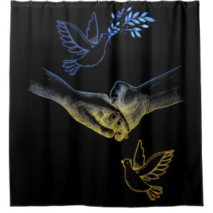 Pray For Ukraine, Realistic Couple Holding Hands 2 Shower Curtain
