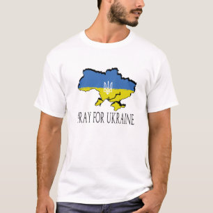 Pray For Ukraine Stand With Ukraine Flag Peace Ukr T-Shirt