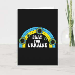 Pray For Ukraine Sunflower Blue Yellow Rainbow Ret Card
