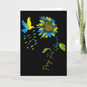 Pray For Ukraine Sunflower Ukrainian Flag Ukraine Card