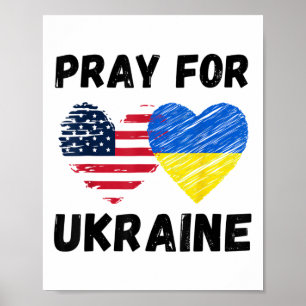 Pray For Ukraine Support Ukrainian American Usa He Poster
