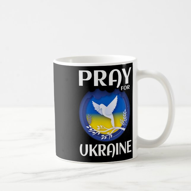 Pray For Ukraine Support Ukrainian  Coffee Mug (Right)
