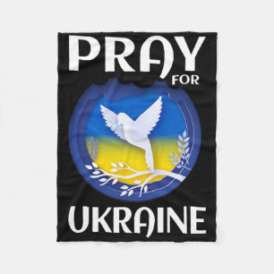 Pray For Ukraine Support Ukrainian Fleece Blanket