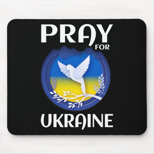 Pray For Ukraine Support Ukrainian  Mouse Pad (Front)