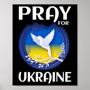 Pray For Ukraine Support Ukrainian  Poster