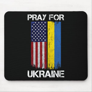 Pray For Ukraine Us Ukraine Flag Vintage Support U Mouse Pad