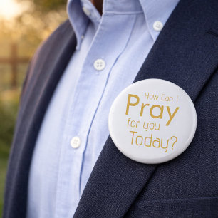 Pray For You Gold Christian 6 Cm Round Badge