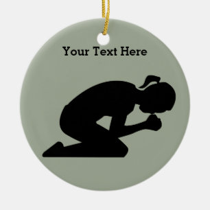 Pray Hard. There is power in prayer. Ceramic Tree Decoration