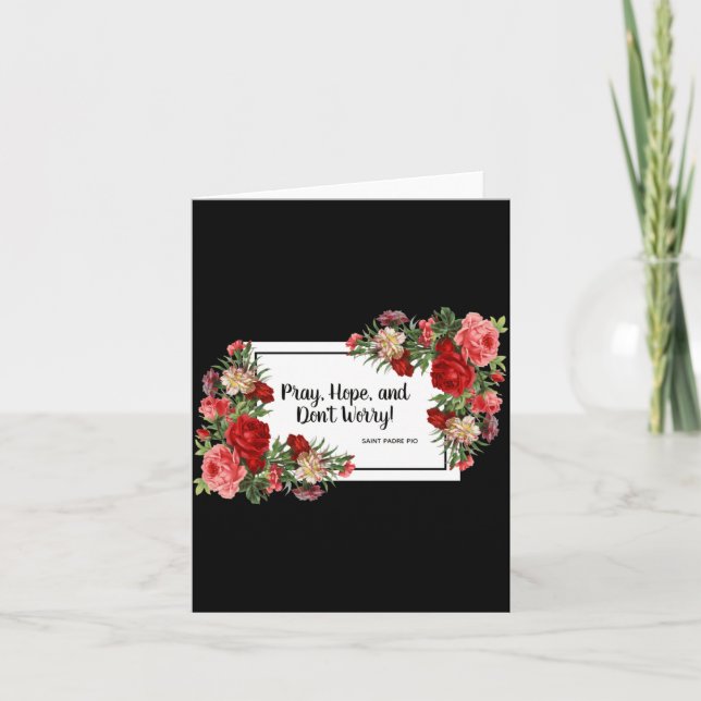 Pray Hope Dont Worry St Padre O Religious  Card (Front)