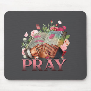Pray Melanin Family Christian Black History Faith  Mouse Pad